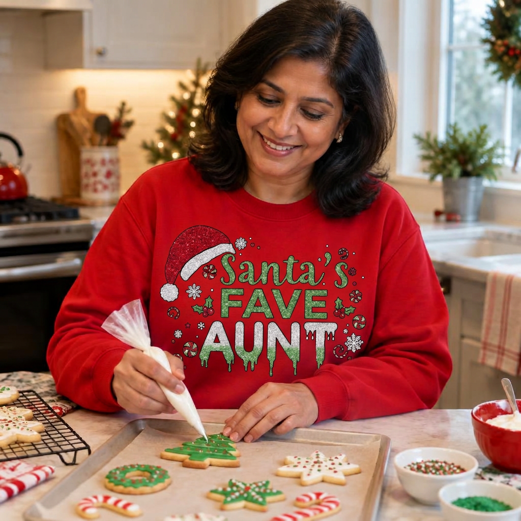 Customizable Crewneck Sweatshirt shown in use