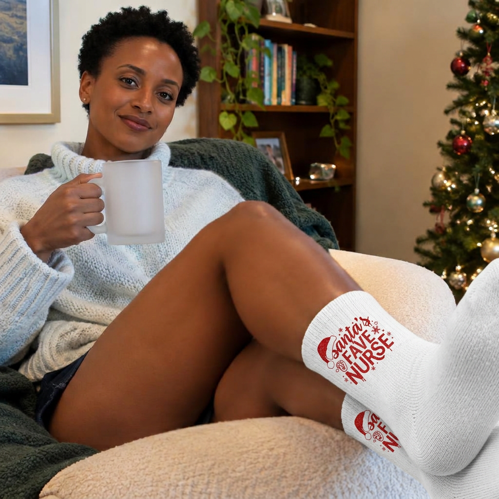 Customizable Socks shown in use